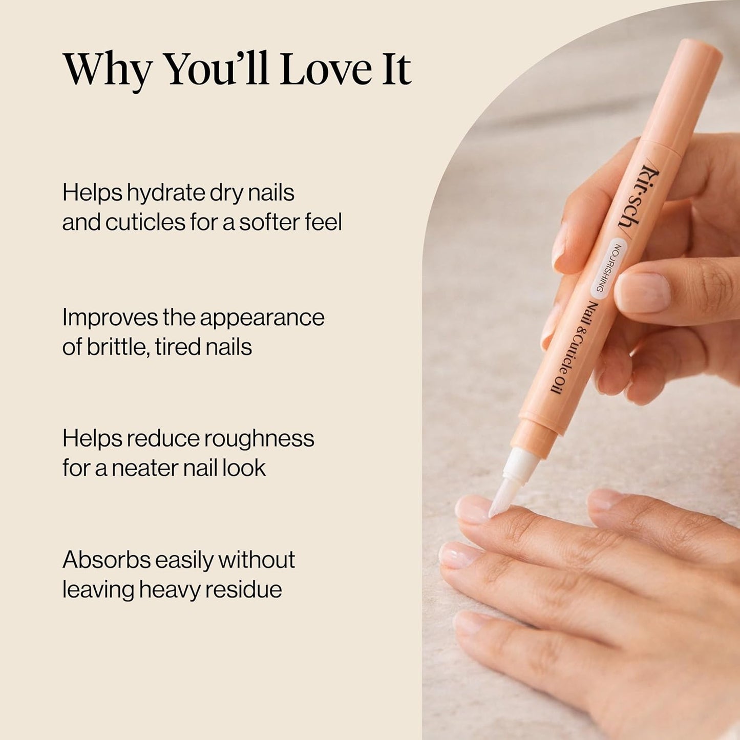 Nourishing Cuticle Oil Pen - Hydrating Jojoba & Vitamin E Formula | Strengthens Dry, Cracked Nails - 2.8ml