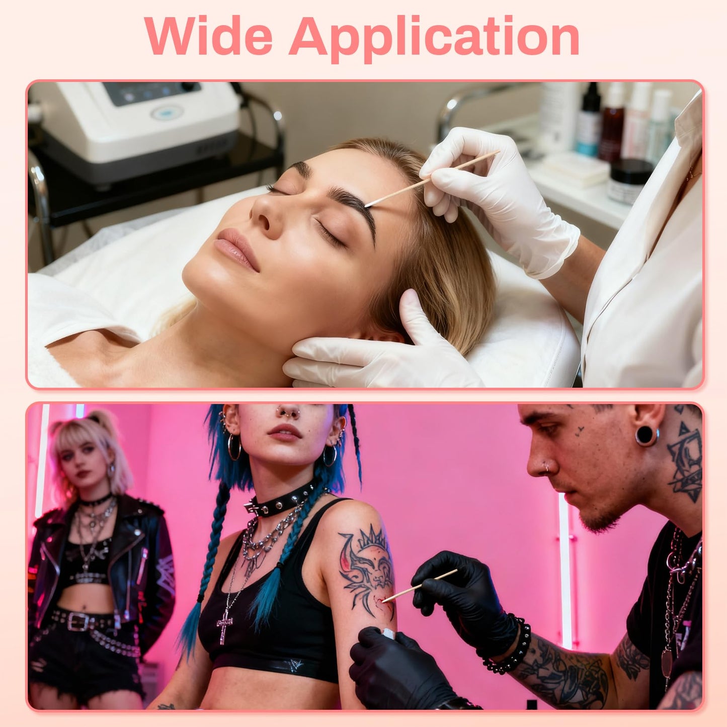 RAQEHO 200PCS Pointed Cotton Swabs - 4in Disposable Precision Tip Cotton Buds Thin Micro Swab Cotton Sticks Applicators for Eyelash Extensions, Makeup, Tattoo Permanent, Cleaning,Microblading Supplies