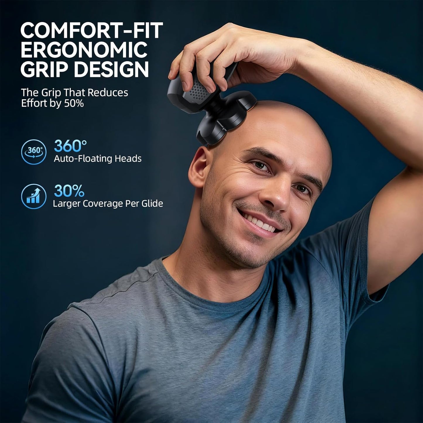 7D Electric Head Shaver for Bald Men - High-Speed 10000 RPM, LED Display & IPX7 Waterproof | Rechargeable Grooming Kit (Yellow)