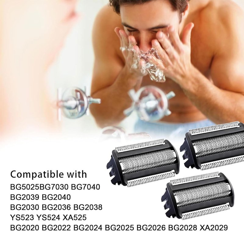 BG2000 Replacement Heads for Philips Norelco Bodygroom Series 7000, 5000, 3000, Replacement Foil Shaver Head Compatible with BG7030 BG7040 BG5025 BG2040 BG2030 BG2020, Wet & Dry Use, 3 Pack