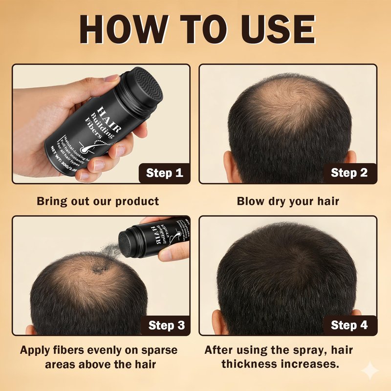 ZHISHUDL Hair Fibers for Thinning Hair for Men & Women Hair Building Fibers Instant Cover Up & Volume Instantly Hair Filler - 02 Dark Brown