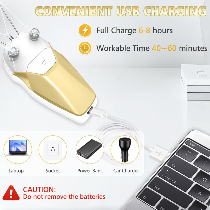 WAYCOM Facial Hair Remover Threading Hair Removal for Women Automatic Threader Machine Epilator for Fine Hairs on Face, Chin, Upper Lip, Arms Birthday Mother's Day Present