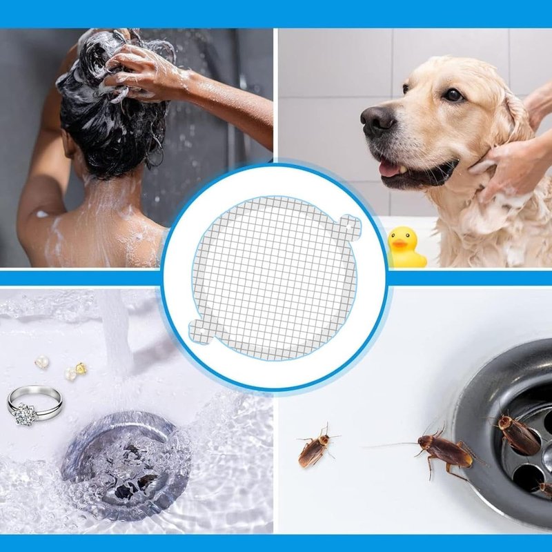 Hair Catcher Shower Drain Disposable Mesh Stickers, 35 Pack
