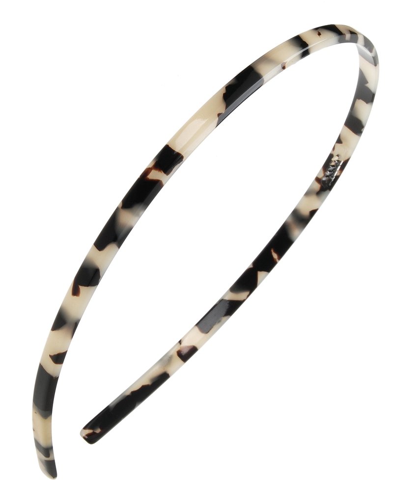 France Luxe Ultracomfort Thin Headband, 1/8”, Classic, Non Slip Skinny Headbands for Women With Gentle Teeth, Flexible Plastic, Women's Hair Accessories, Ivory Tortoise Tokyo