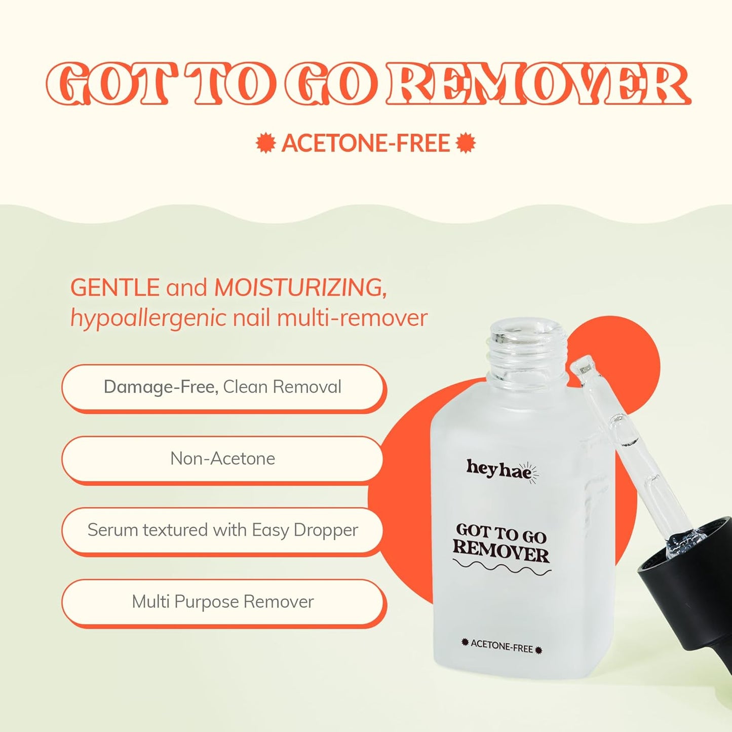 Semi-Cured Gel Nail Strip Remover - Gentle, Moisturizing, Acetone-Free Solution | Non-Drying Hypoallergenic Formula