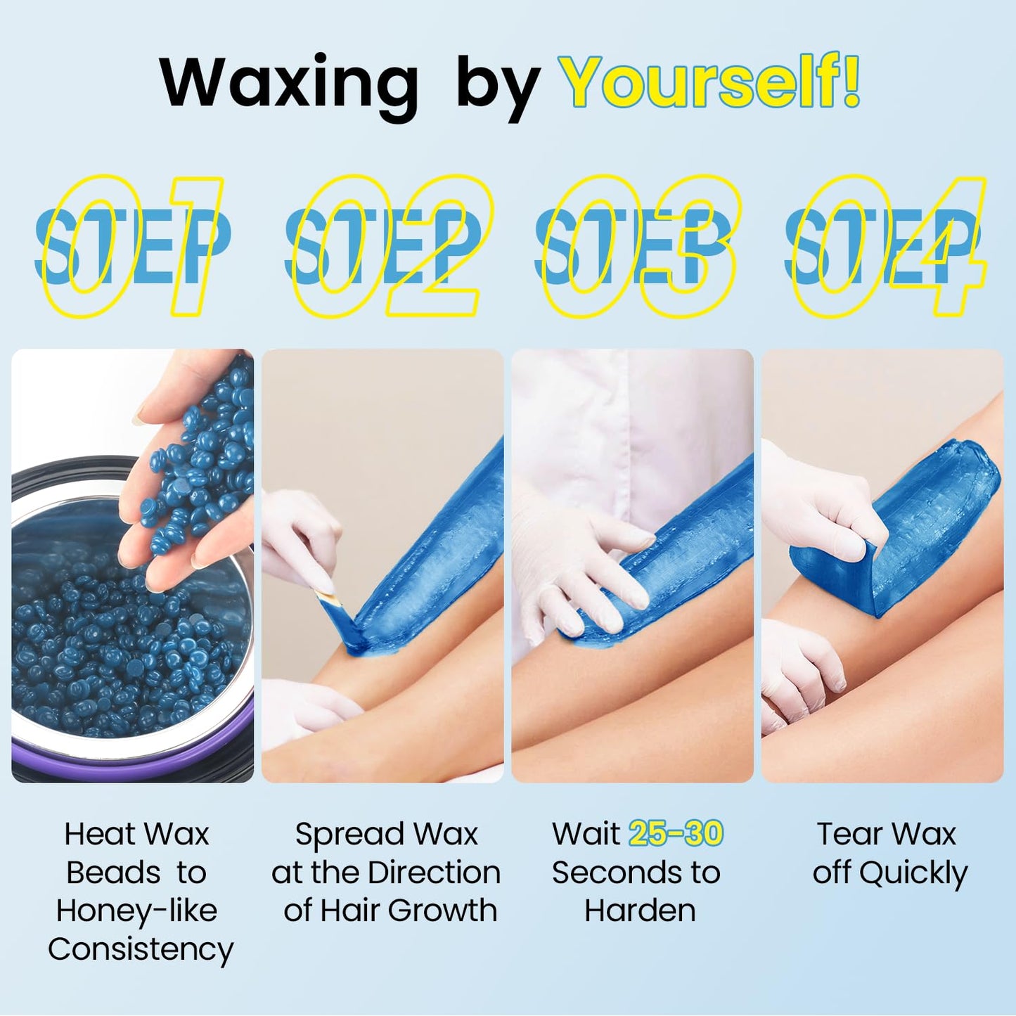 Troyber Hard Wax Beads for Coarse Hair Removal, Wax Beads (Large)