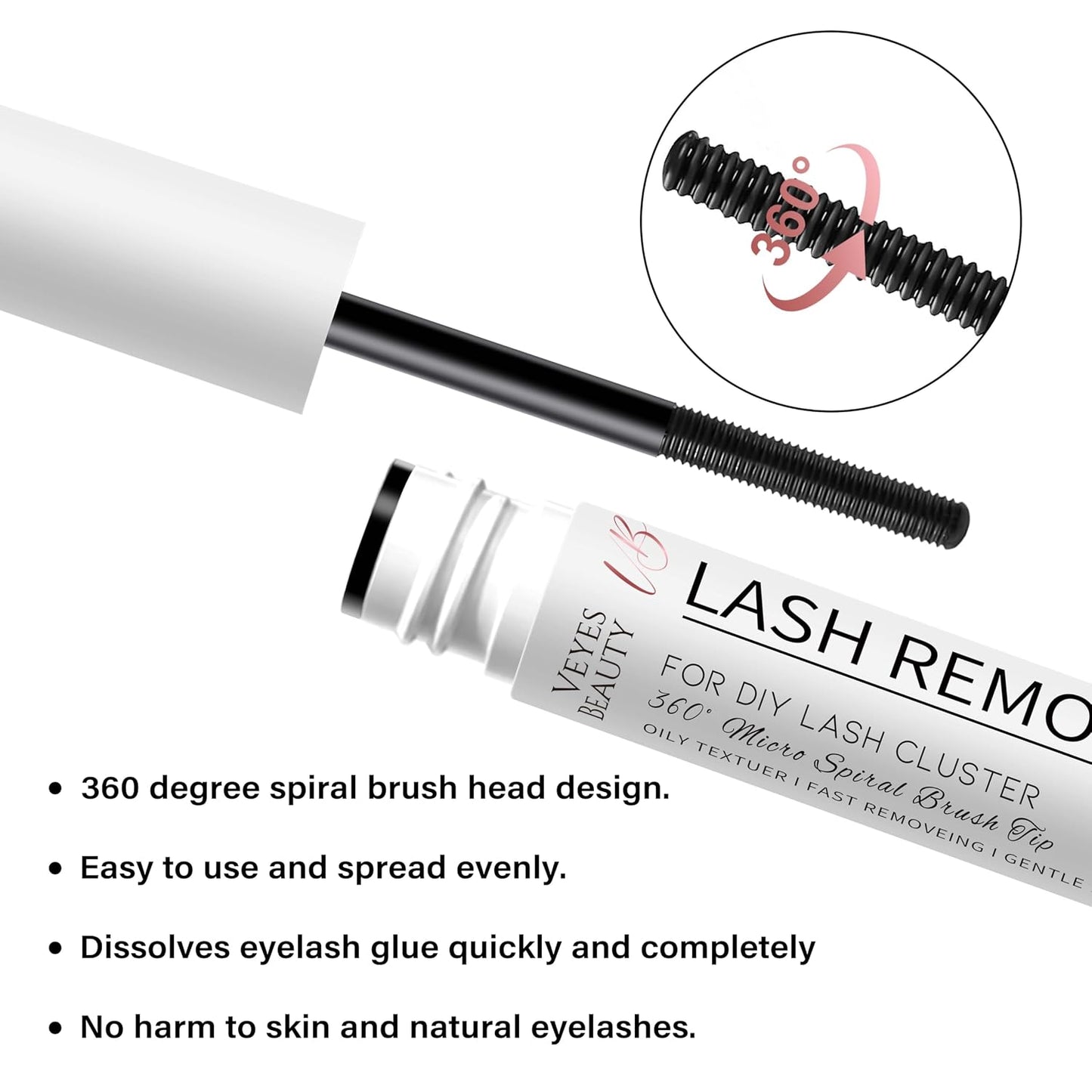 Eyelash Remover - VEYESBEAUTY Cluster Lash Glue Remover 5ML | Clear Solution for DIY Lash Extensions