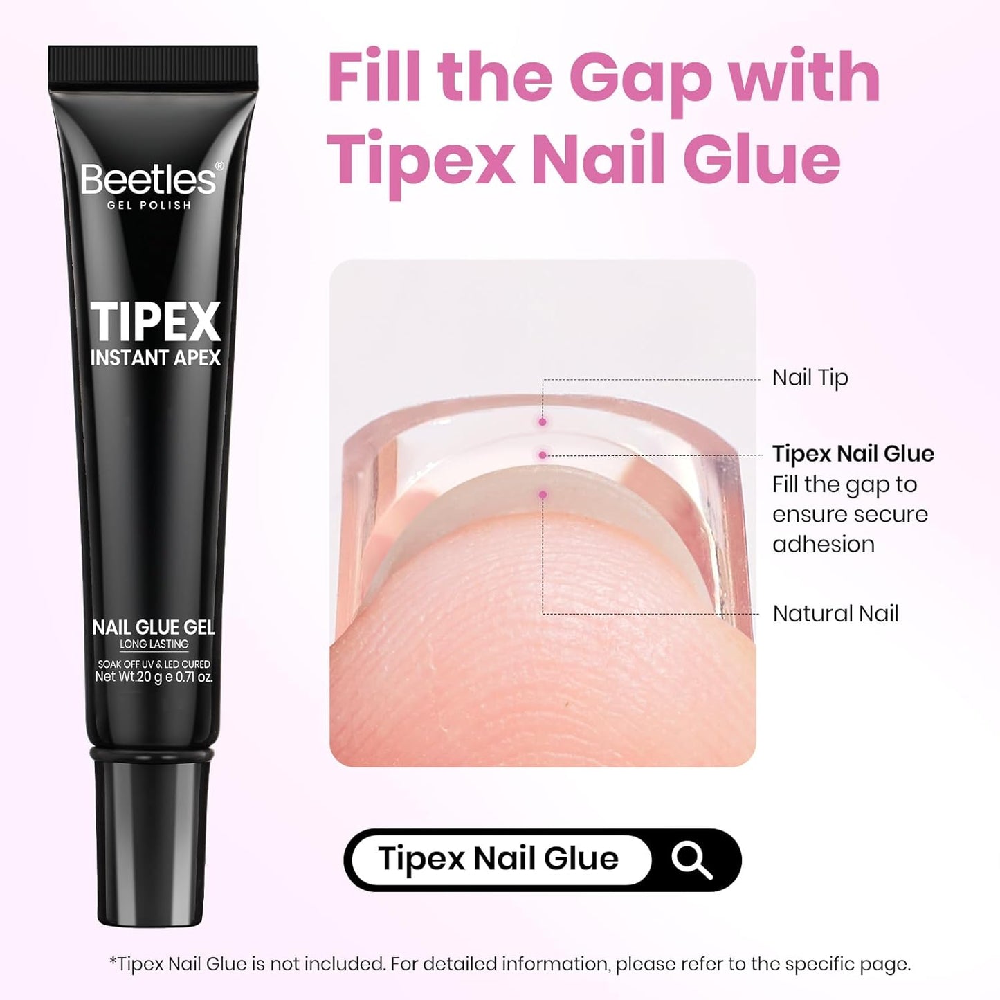 Beetles Nail Tips - XXL Stiletto Instant Apex for DIY Salon Extensions | 160pcs in 16 Sizes (00-14)