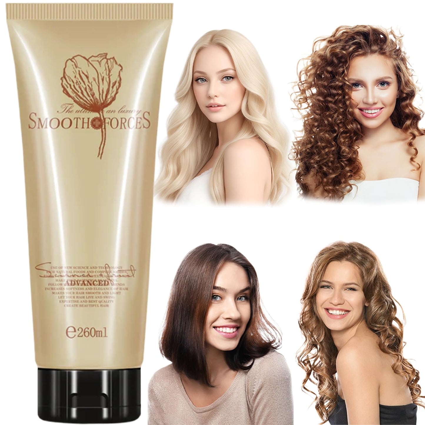 Cappuvini Urcoolestt Magical Collagen Hair Mask, 260ml/9.15oz Advanced Molecular Root Care, Molecular Repair Deep Conditioning Keratin Hair Mask for Dry & Damaged Hair