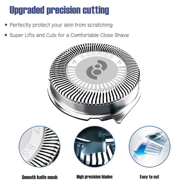 HQ8 Replacement Heads for Philips Norelco Aquatec Shavers, HQ8 Blades Fit Philips Norelco PT720 AT880 AT810 Heads, 3pc-Pack