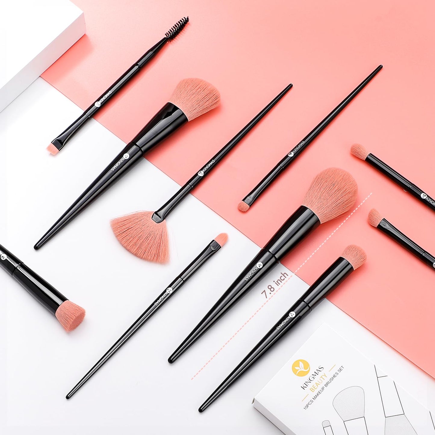 Premium 10-Piece Makeup Brush Set - Vegan & Cruelty-Free Ultra-Soft Face and Eye Brushes