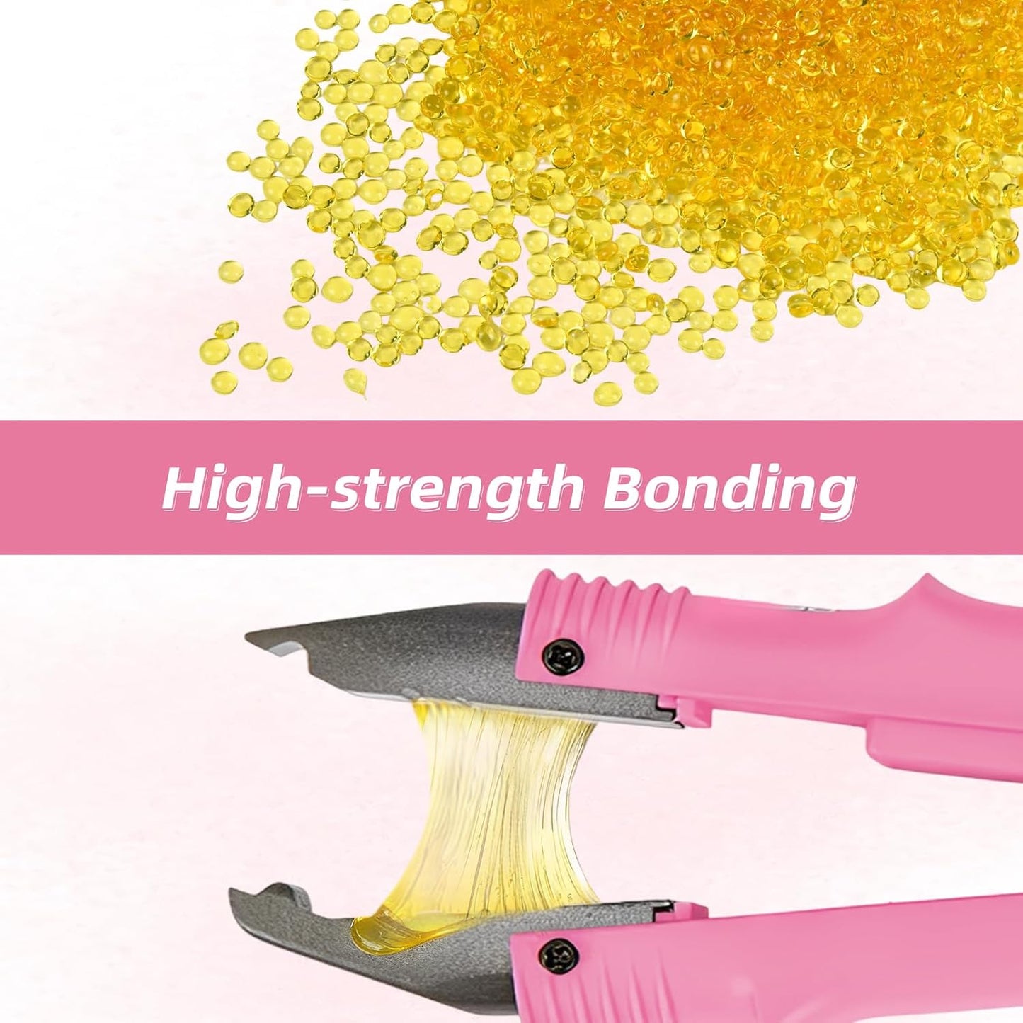 Keratin Glue for Hair Extensions - 400 PCS Bonding Beads | 45g K-Tip Granules for I-Tip & Nail Extensions