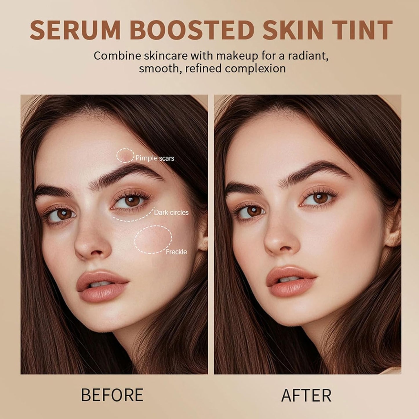 Beauty Balm Serum - Hydrating Tinted Moisturizer Stick for Natural Finish | Lightweight Buildable Foundation (01#)