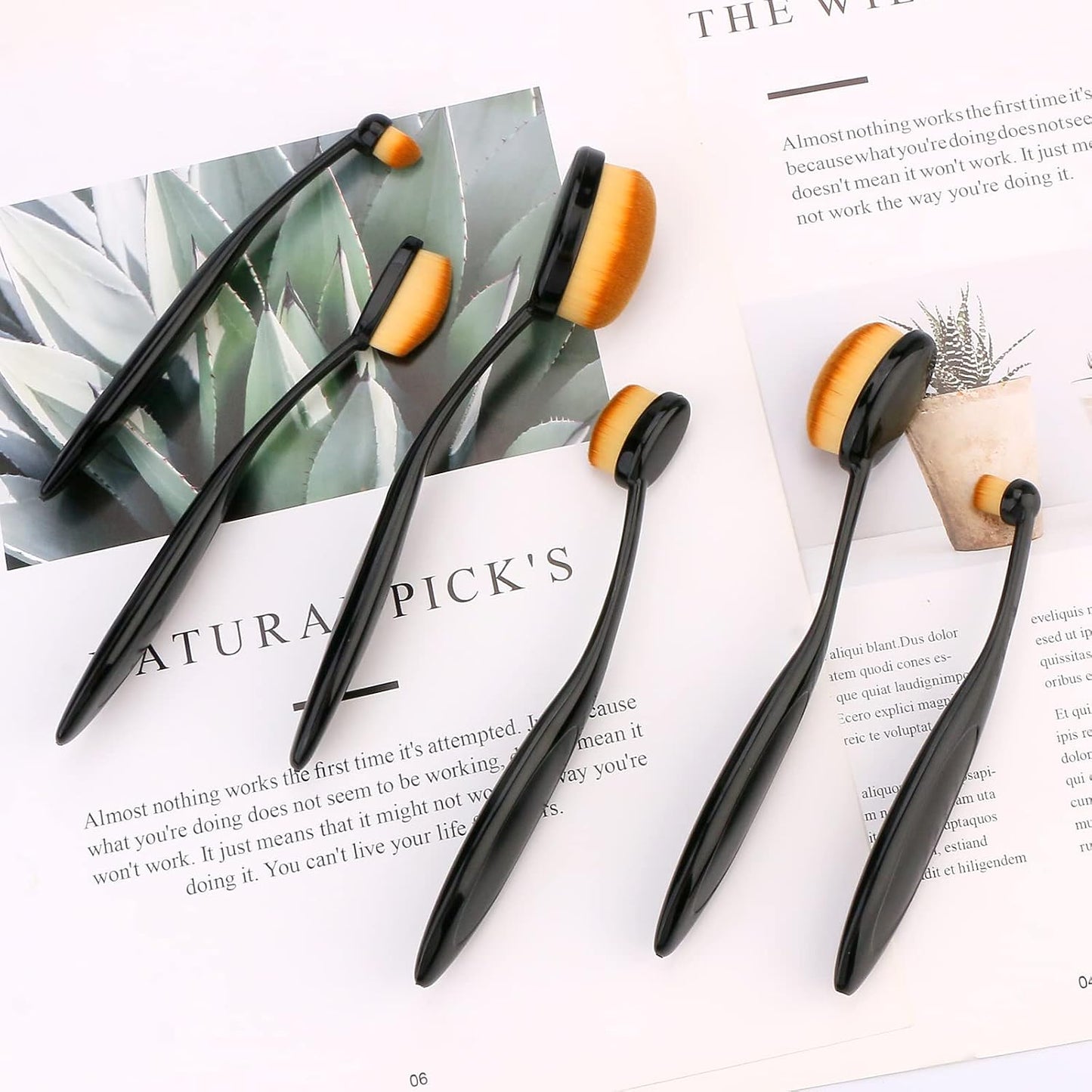 Blending Brush Set for Card Making | 6 Pack Ink Blender Brushes - Brown