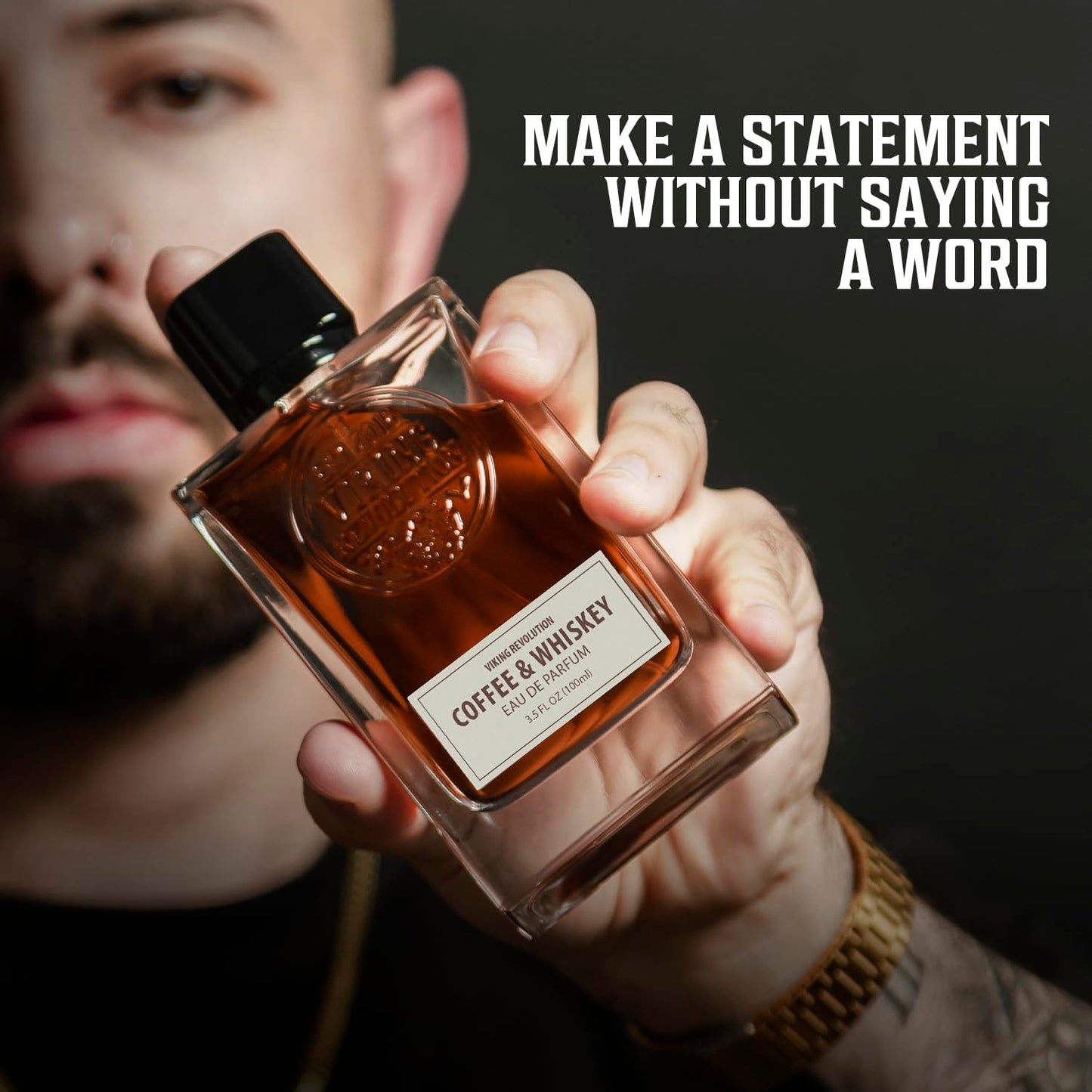 Viking Revolution Coffee and Whiskey Cologne for Men - Earthy Eau de Parfum with Roasted Coffee & Aged Whiskey | 3.5 Fl Oz
