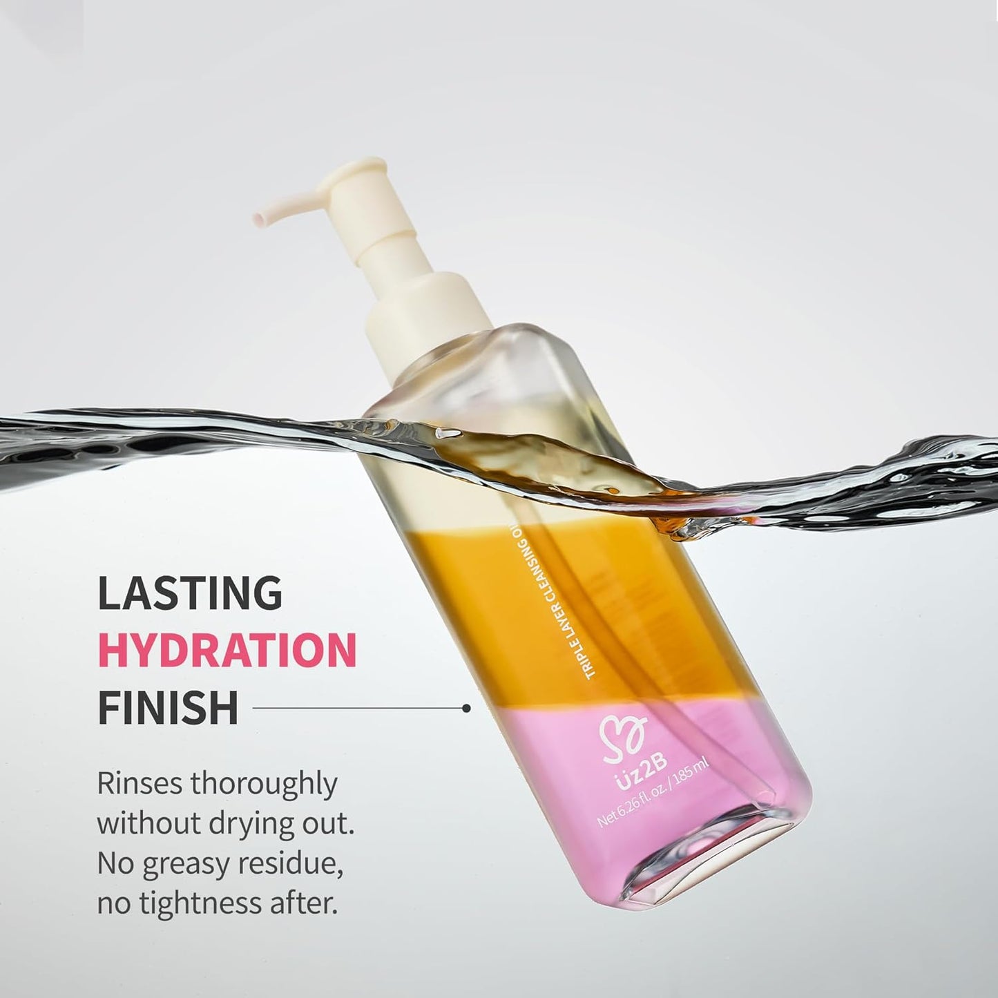 Cleansing Oil - Triple Layer Oil, Serum & Water | Deep Cleanse Makeup & Blackheads | Hydrating with Centella & Jojoba Oil | 185 ml / 6.26 fl. oz.
