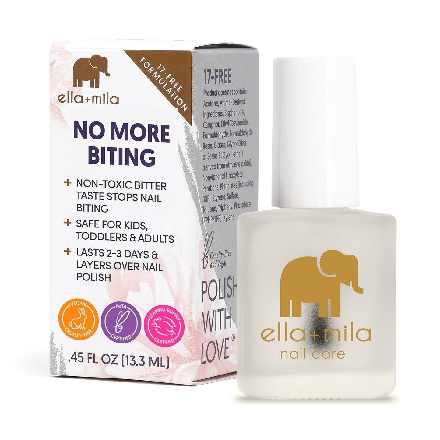 No Bite Nail Polish for Kids & Adults - Vegan Bitter Taste Treatment | Habit Breaker, Safe Formula