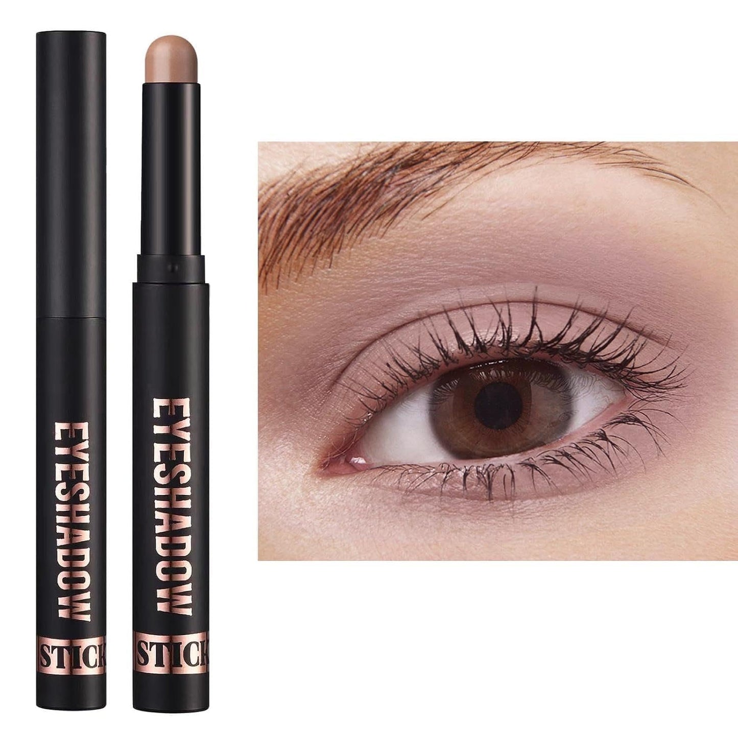 Neutral Eyeshadow Stick - High Pigmented Cream Eye Shadow Pencil | Waterproof & Long Lasting, 21# Gray Brown Matte