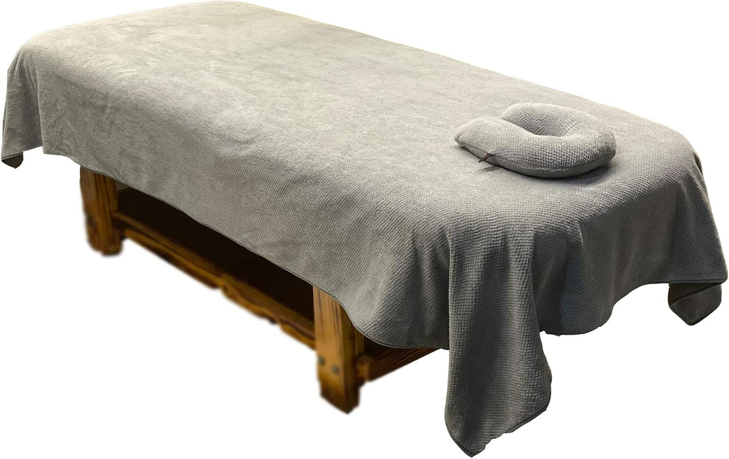 Professional Massage Linens - Soft Spa Sheet Set for Salon Tables | Gray with Face Pillow Hole