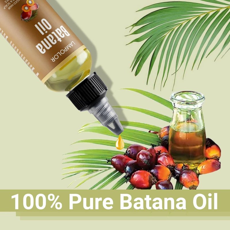 Batana Oil for Hair Growth - 100% Pure & Natural Unrefined Oil | Thicker, Stronger Hair - 2 FL OZ (60ml)