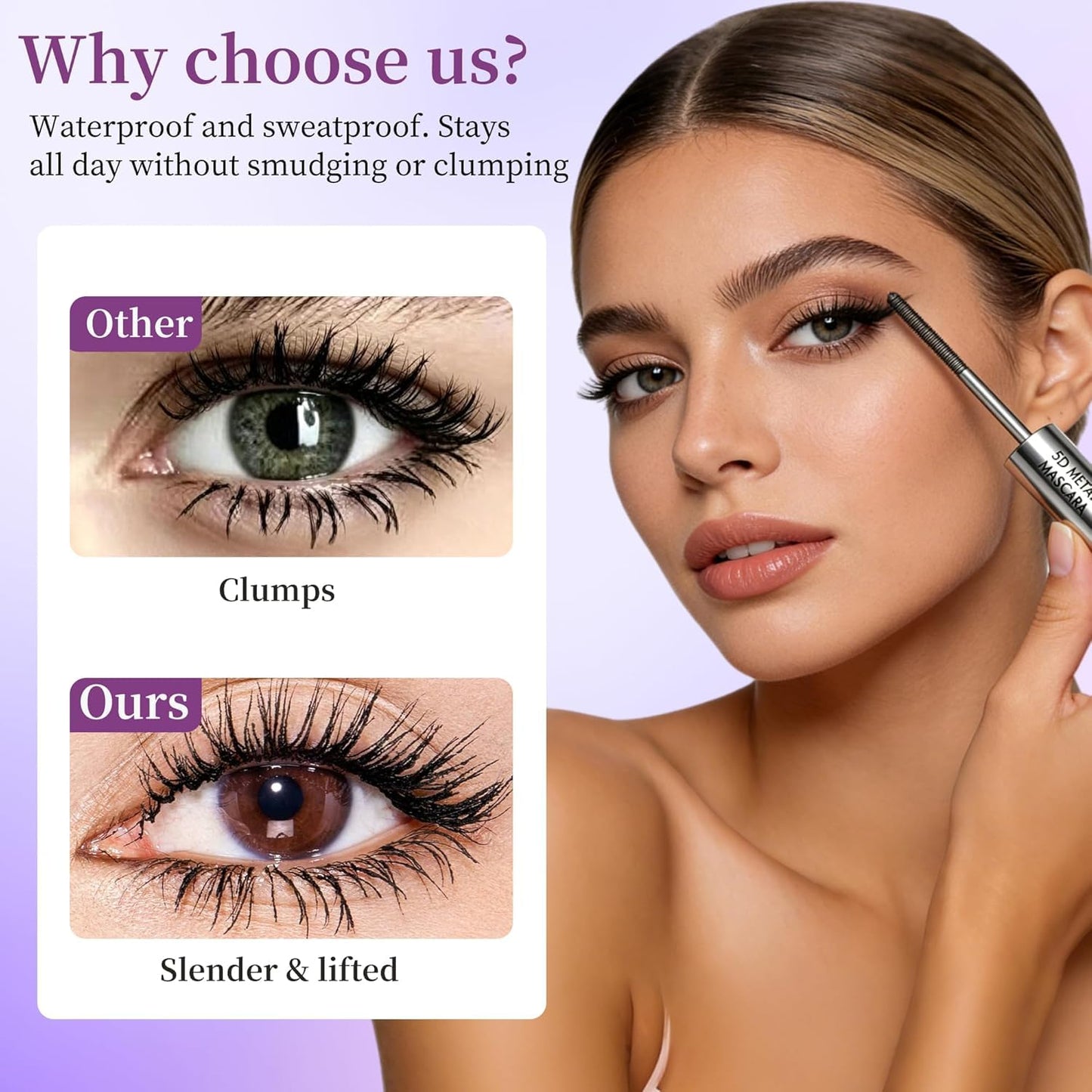 Iron Wand Mascara, Long Lasting Waterproof Mascara