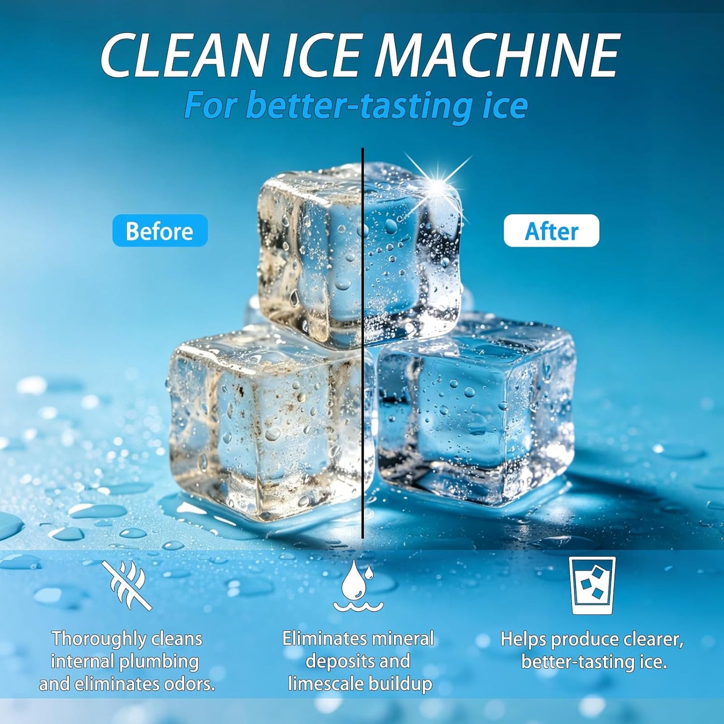 Ice Machine Cleaner Tablets - 28 Large Nickel-Safe Descaler | Universal for All Ice Makers