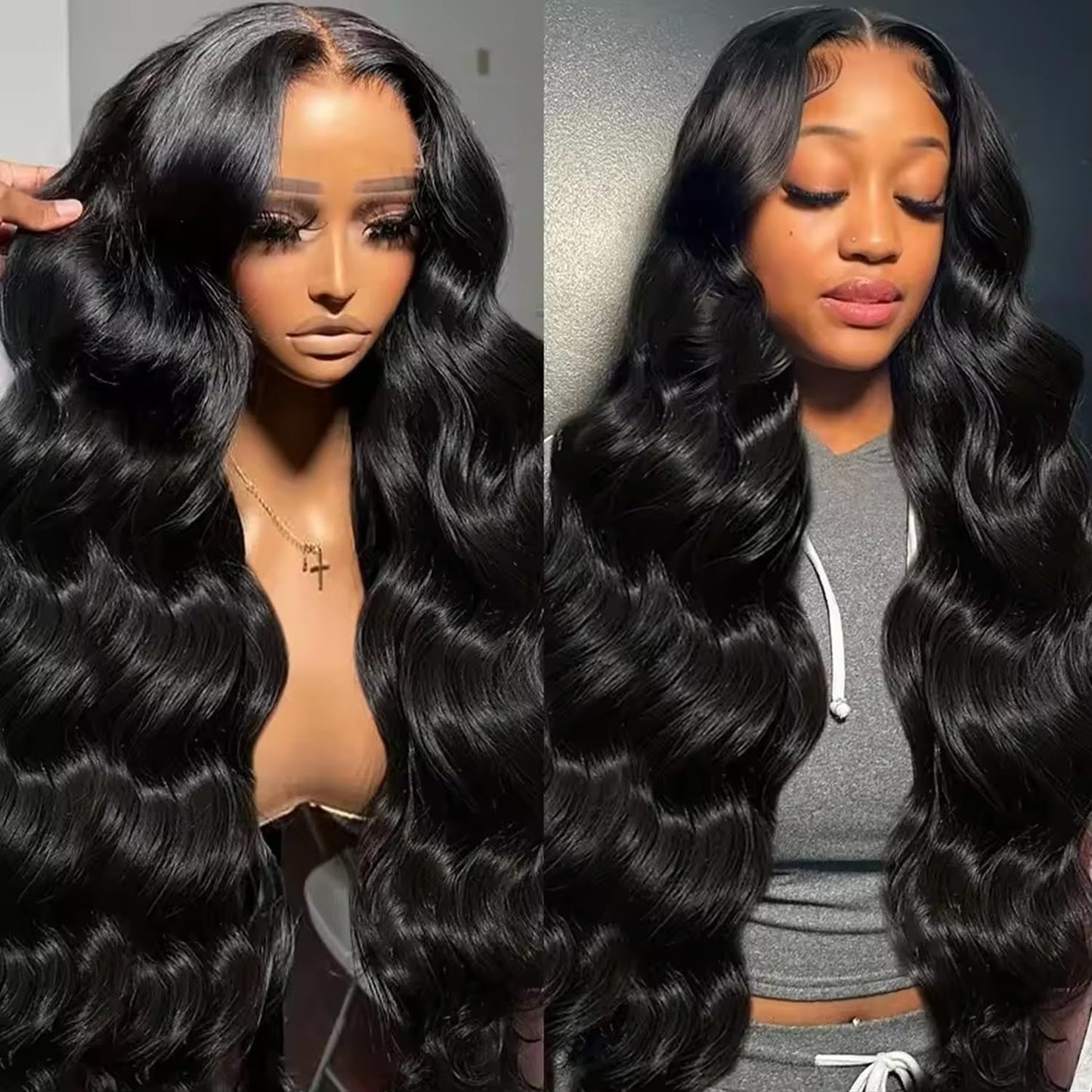 30 Inch Body Wave Lace Front Wig - Glueless Pre-Cut Highlight Ombre 1B/30 | 220% Density for Women