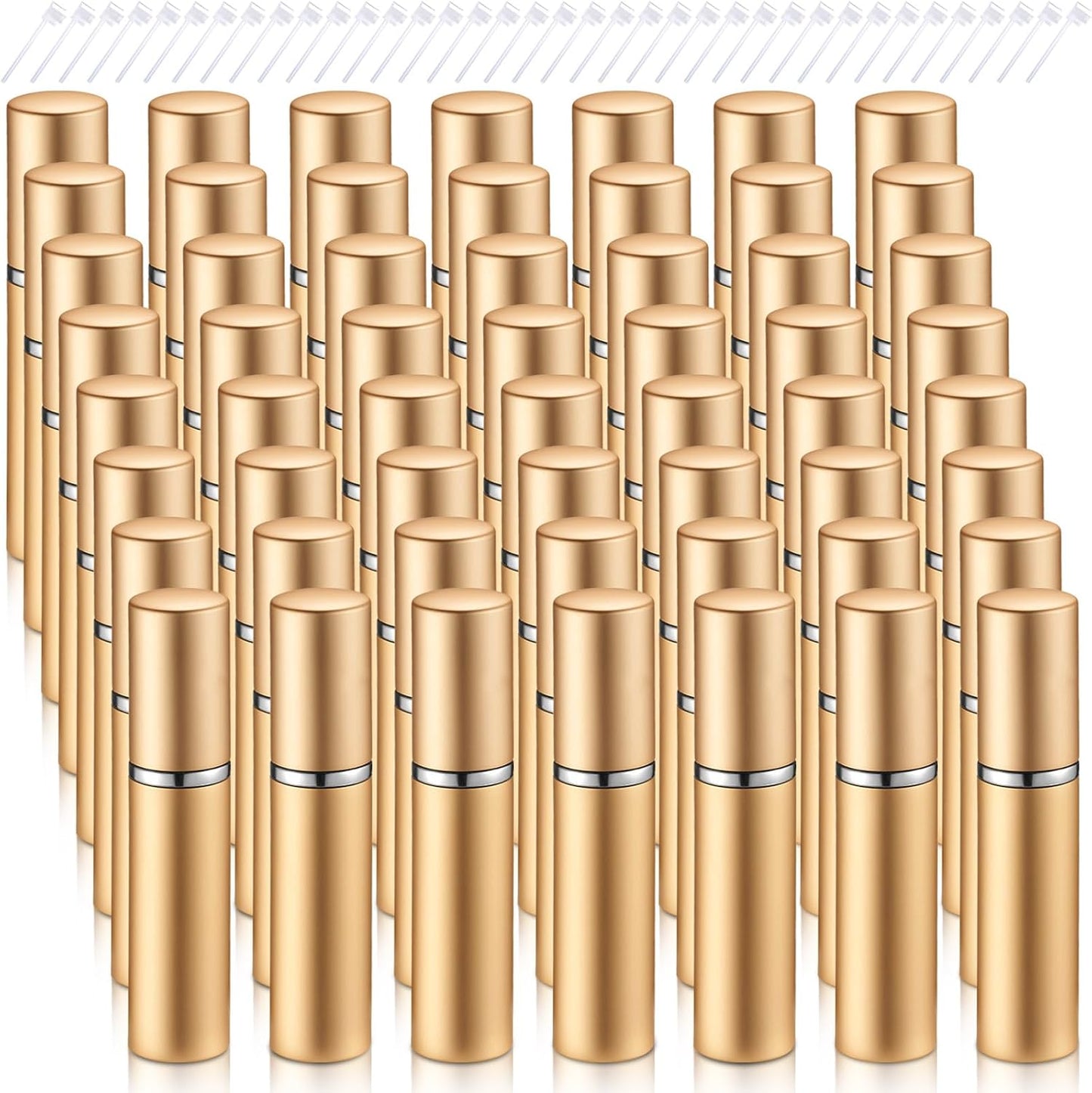 Zonon Mini Refillable Perfume Atomizer - 56 Pieces Portable Spray Bottle Set | Rainbow Color, 5 ml