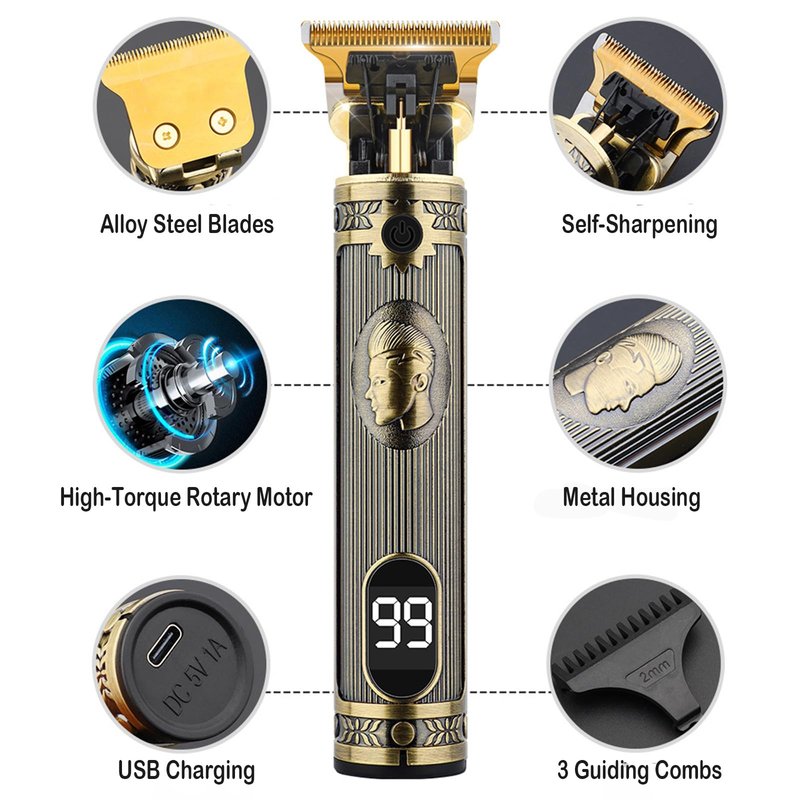 VanEdwinPRO Professional Hair Trimmer for Men, Beard Trimmer for Men — Edging Beards, Mustaches, Stubble, Sideburns, Hair Clippers for Men with Powerful Rotary Motor, Electric Shaver Razor for Men