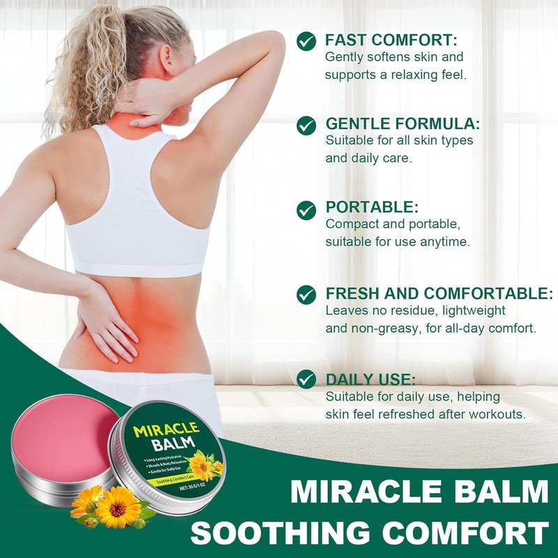 Miracle Balm for Swollen Legs - Soothing Joint & Muscle Comfort Cream with Calendula | All Skin Types