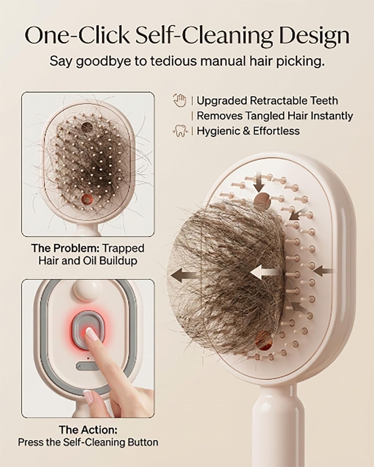 Electric Spray Air Cushion Massage Comb 5-in-1 Detangling Water Mist Hair Steam Brush for Dry Frizzy Hair Care Rechargeable Self-Cleaning Gloss Enhancing Brushes Steamer Home Spa Gift