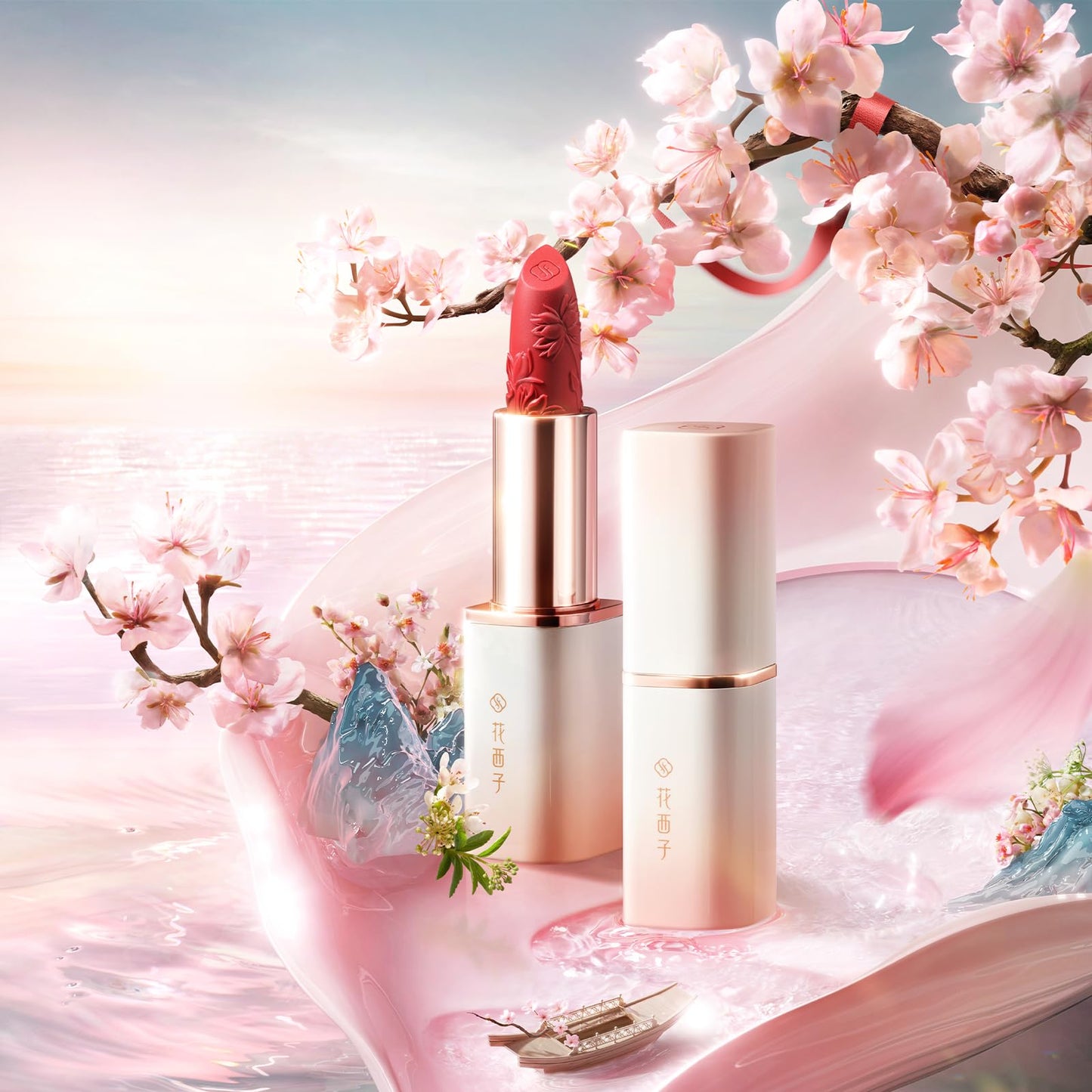 FLORASIS Blooming Rouge Engraved Lipstick for Women Matte Long Lasting Lipsticks (L302 Sweet Guava)
