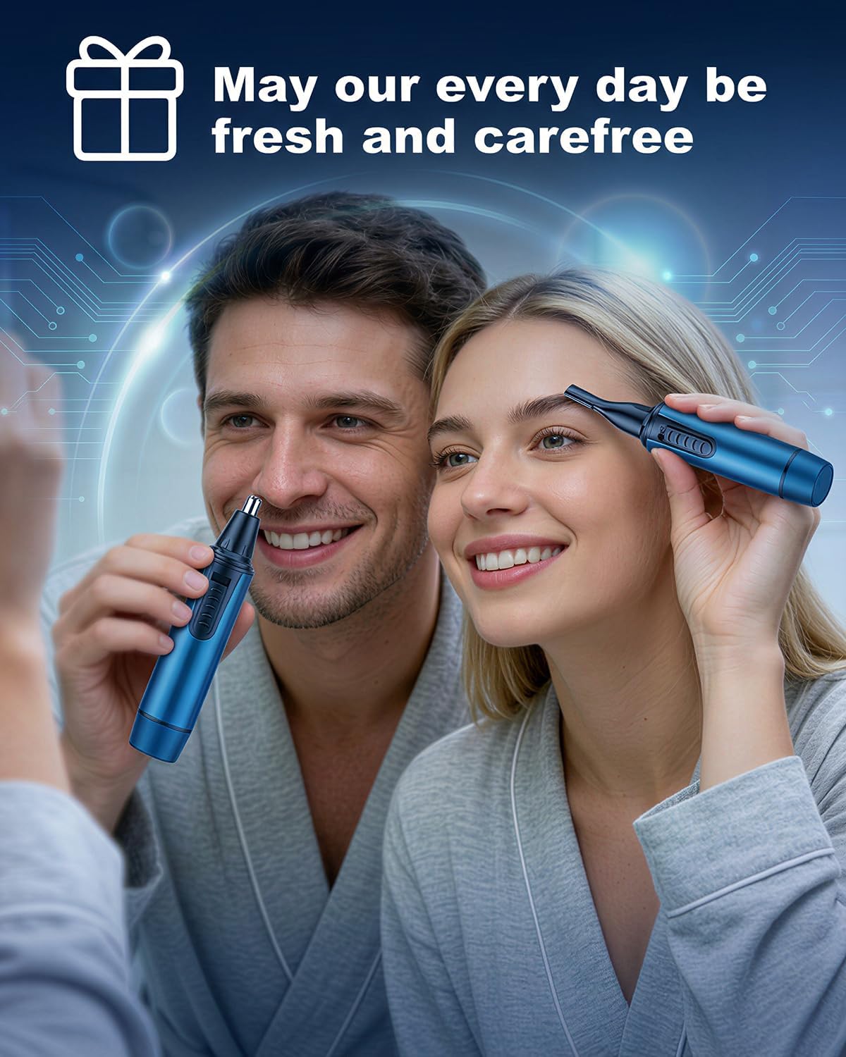 AREYZIN Nose Hair Trimmer for Men - 3-in-1 Painless Rechargeable Grooming Kit | IPX7 Waterproof, Dual Edge Blades