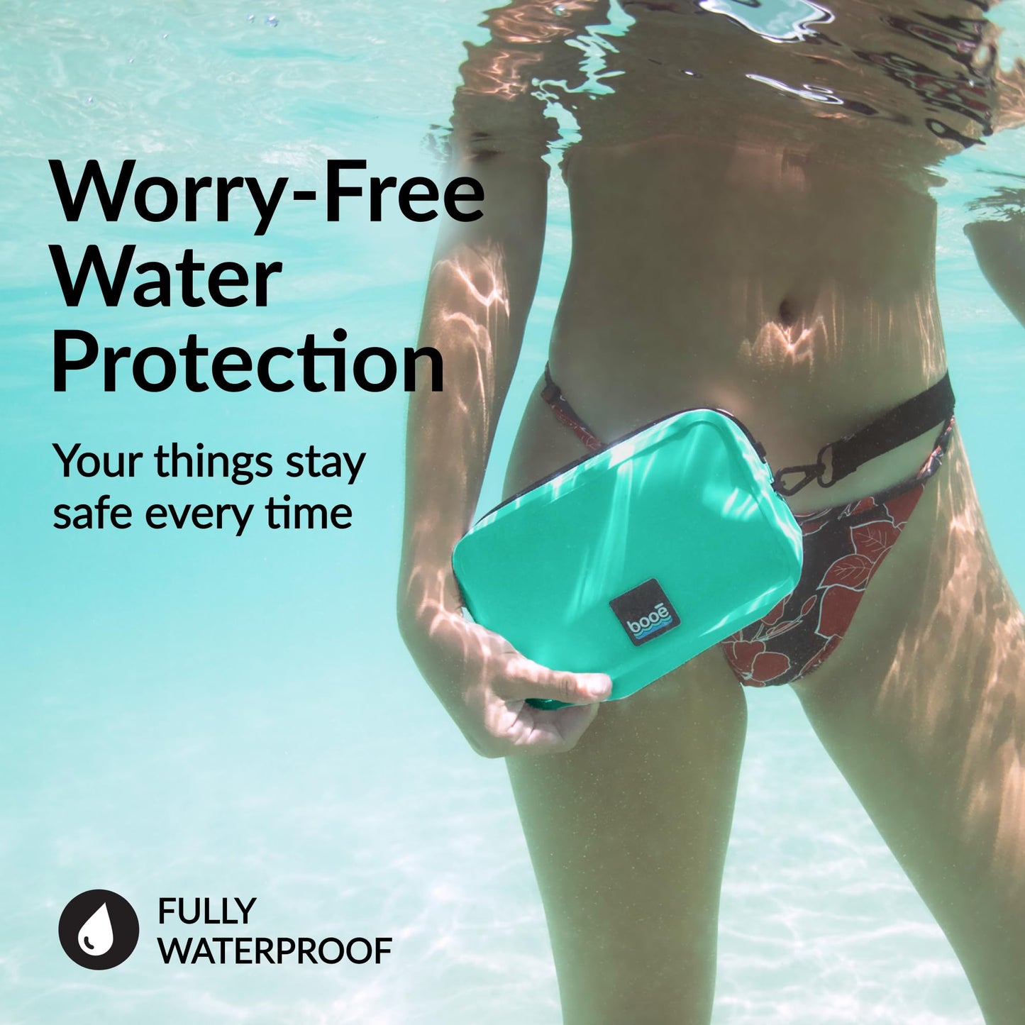 Booe Waterproof Belt Bag – 100% Waterproof Fanny Pack for Women & Men - IP67 Submersible - Floating Dry Bag for Phone - Crossbody & Waist Pack - Beach, Swimming, Travel