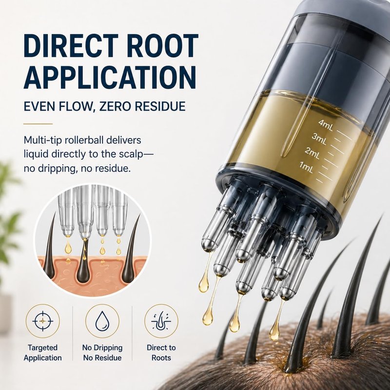 Minoxidil Applicator - 2 Pack Scalp Comb with Brush & Dropper | Precision Hair Oil Dispenser for Targeted Application