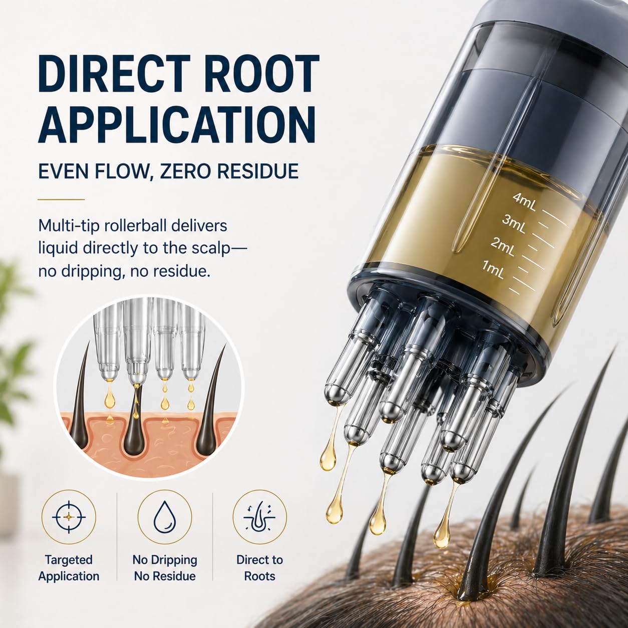 KLXXUJK Minoxidil Applicator, 2 Pack Scalp Applicator Comb with Cleaning Brush and Dropper, Rollerball Hair Oil Dispenser Bottle for Precise Root Targeted, Quick Effortless Scalp Brush Tool