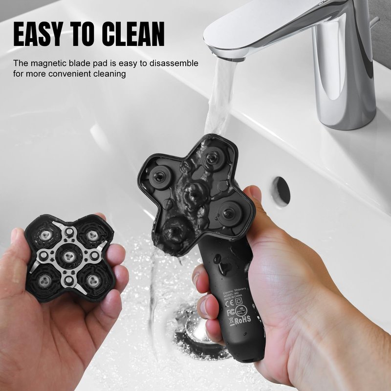 Lanumi Head Shavers for Blade Men Electric Razor 3 in 1 Manscape Groin & Body Hair Trimmer Wet Dry Grooming Kit Led Display ，Gifts for Men