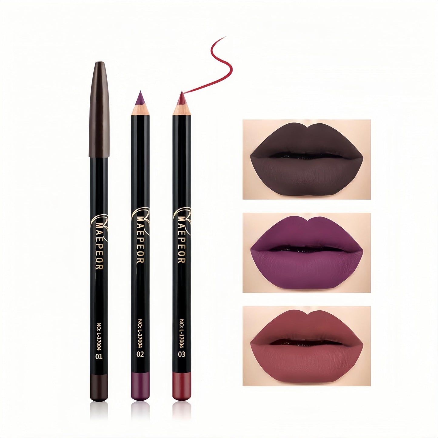 MAEPEOR Matte Lip Liner Set 12 PCS Classic Colors Series Highly Pigmented Smoothly Velvet Lipliner Pencil Set Long Lasting and Waterproof Lip Liners (12PCS-1)