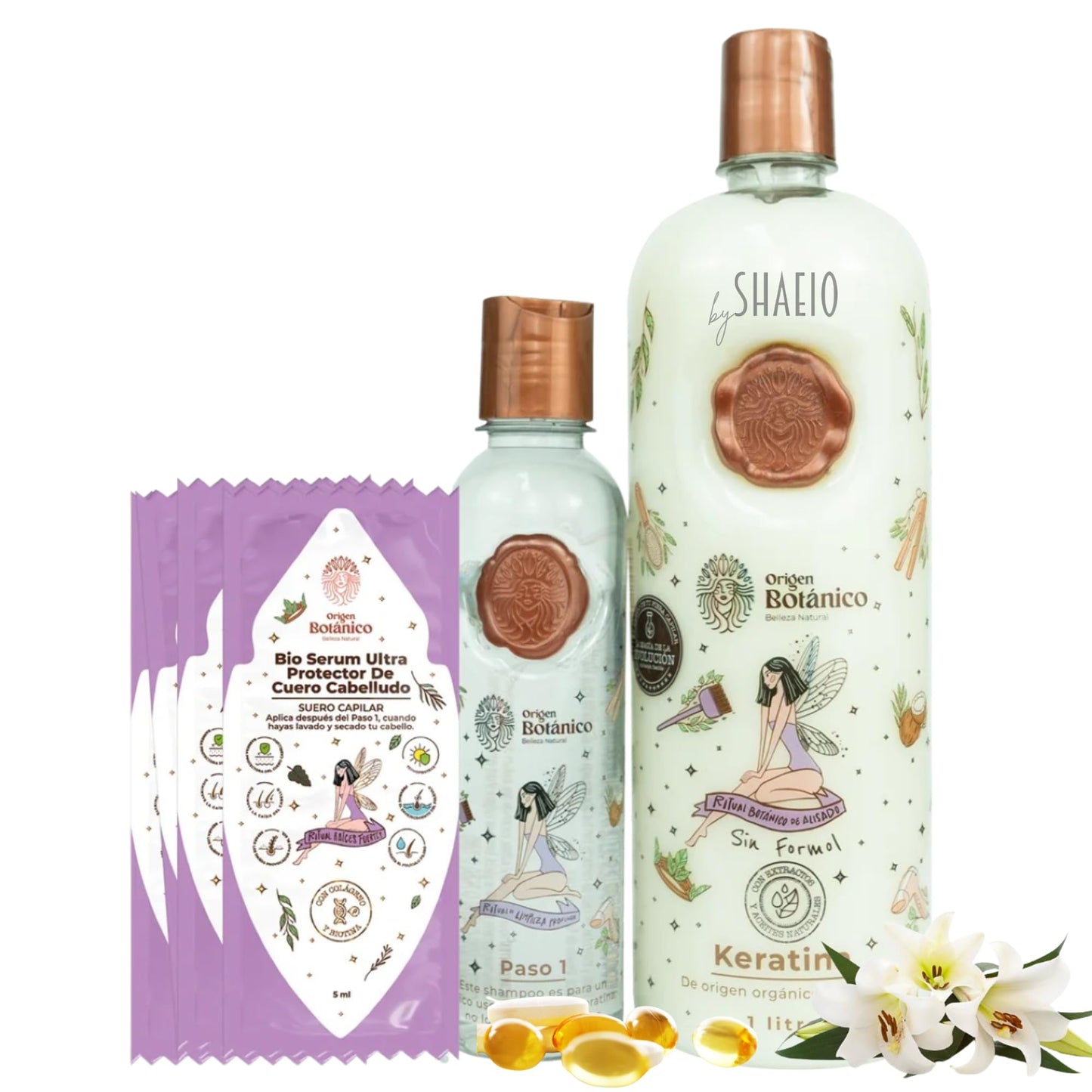 SHAEIO Keratin Hair Mask - 1 LITRO. RITUAL BOTANICO Keratina Organica Colombiana for Hair with 12 Natural Oils and Amino Acids