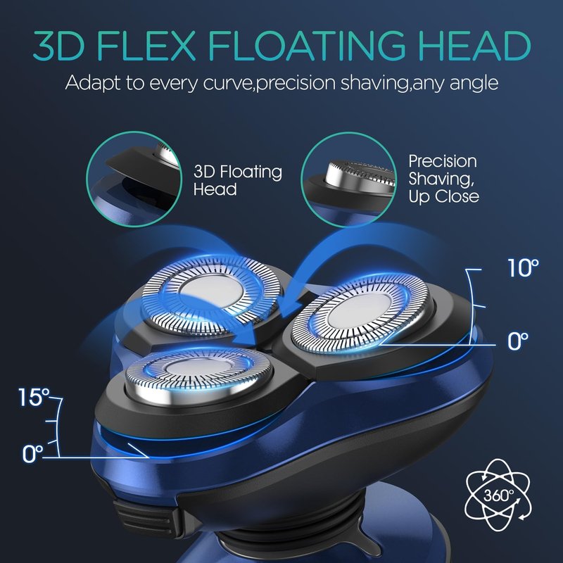 VOYOR Electric Razor for Men Cordless Shavers for Shaving with face sideburn Nose Ear Hair Rechargeable Wet Dry Waterproof TX410 New (New Version)