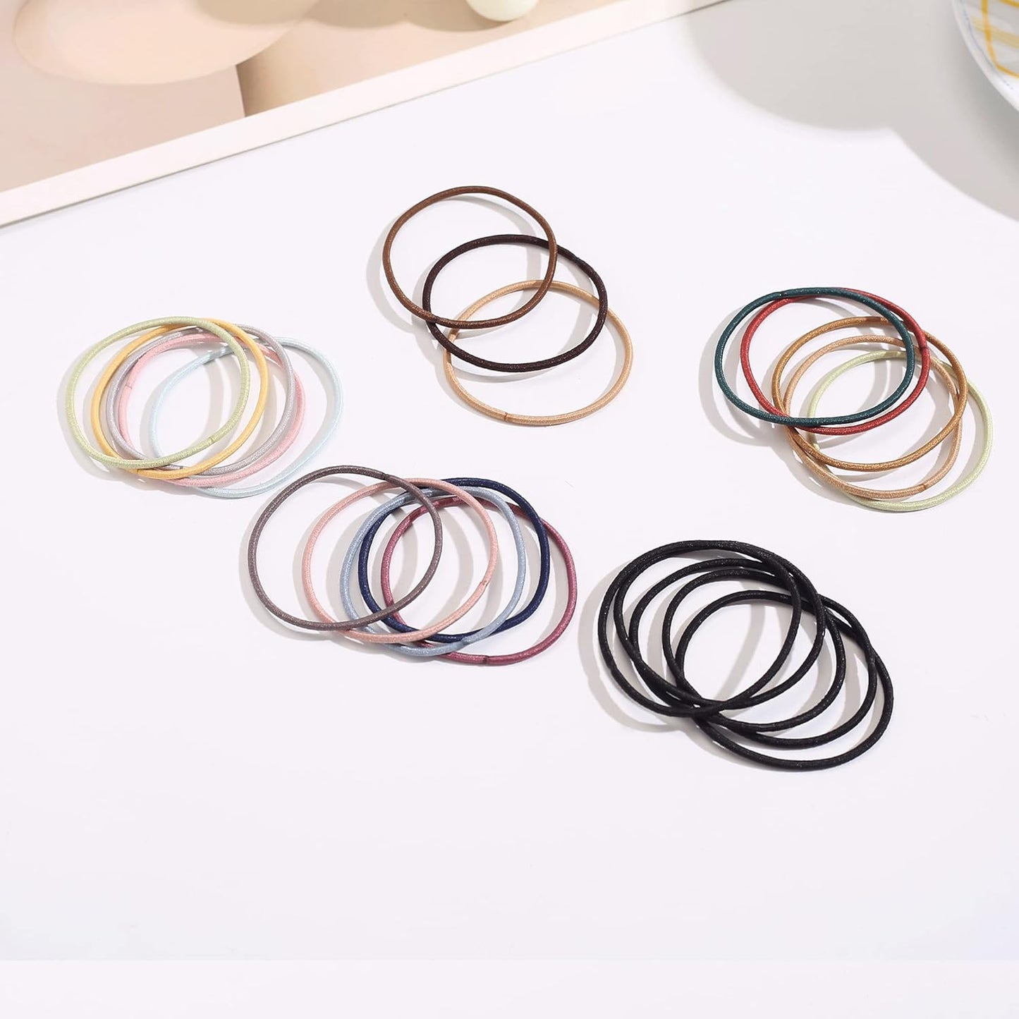 500 PCS Hair Ties for Thin Hair - Premium 2mm x 4cm Nylon Elastic Bands for Women & Men | Black & Multicolor Ponytail Holders