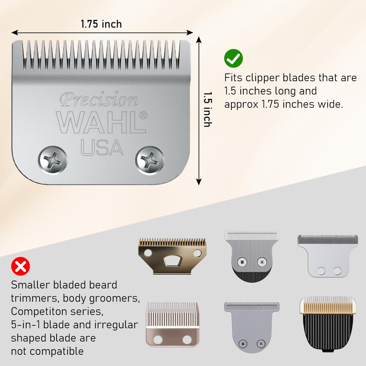 Clipper Guards 1.25", 1.5", 1.75", 2" Compatible with Most Wahl Clippers, 2nd Gen Extra Long Professional Hair Clipper Combs Guides 10 12 14 16, Gray