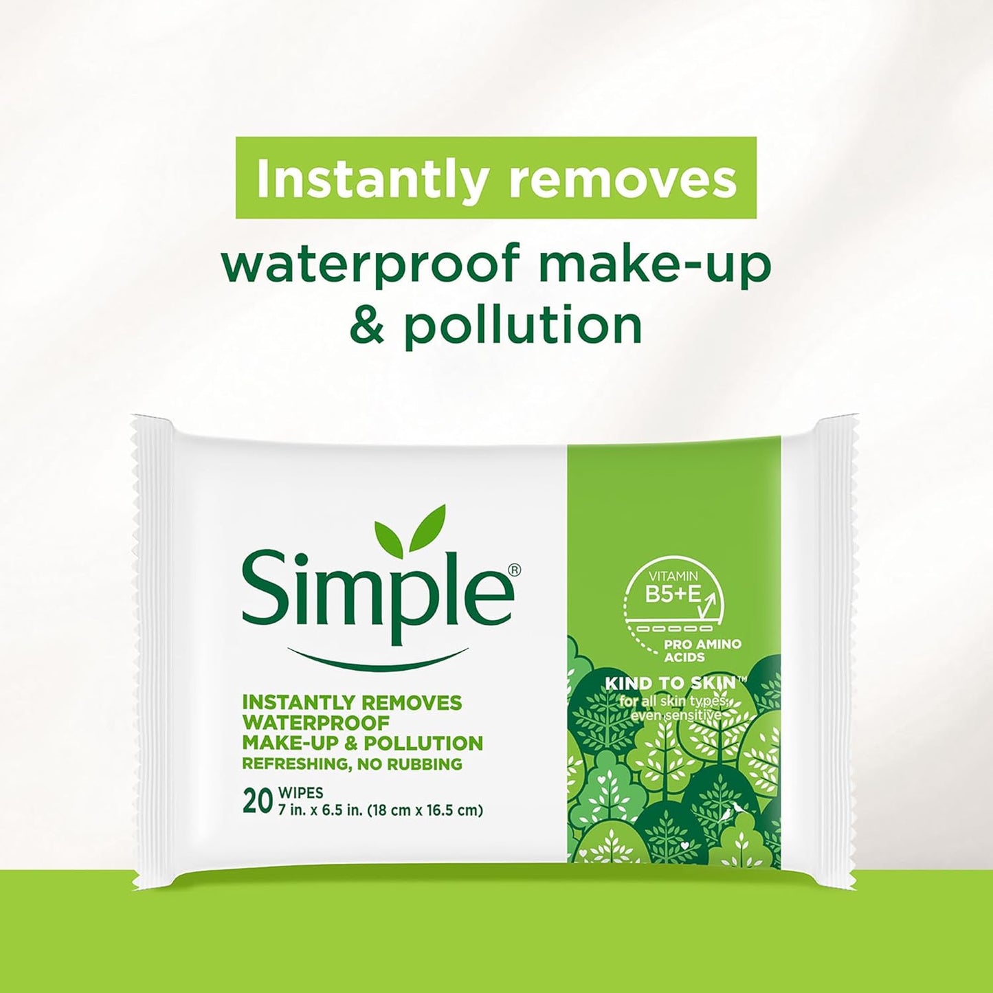 Micellar Makeup Remover Wipes - Gentle Face Wipes for Waterproof Makeup - Enriched with Vitamin B5 & E - 2 Pack