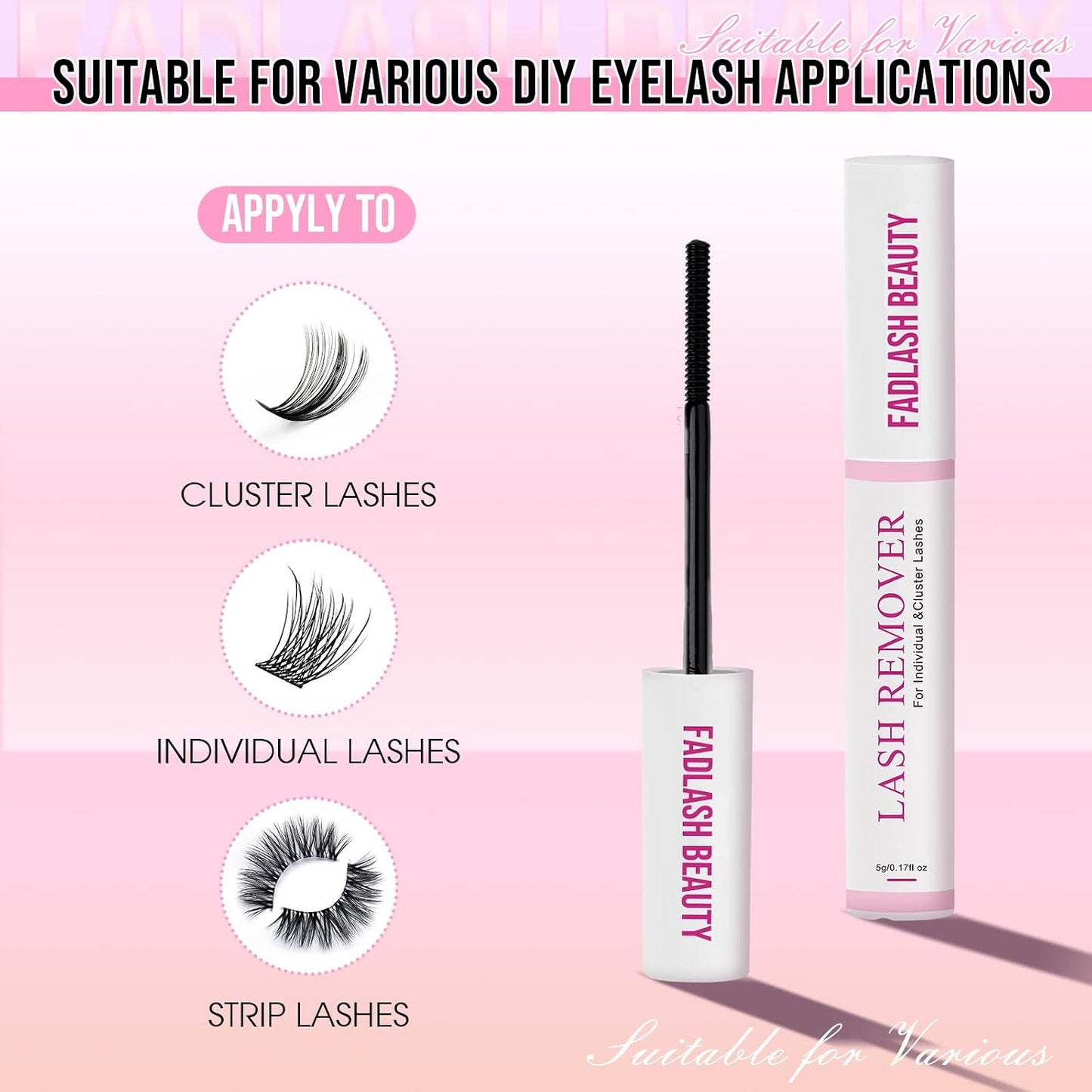 Lash Remover for Cluster Lashes - Quick-Dissolving, Gentle Formula | 5ml Clear Eyelash Extension Remover