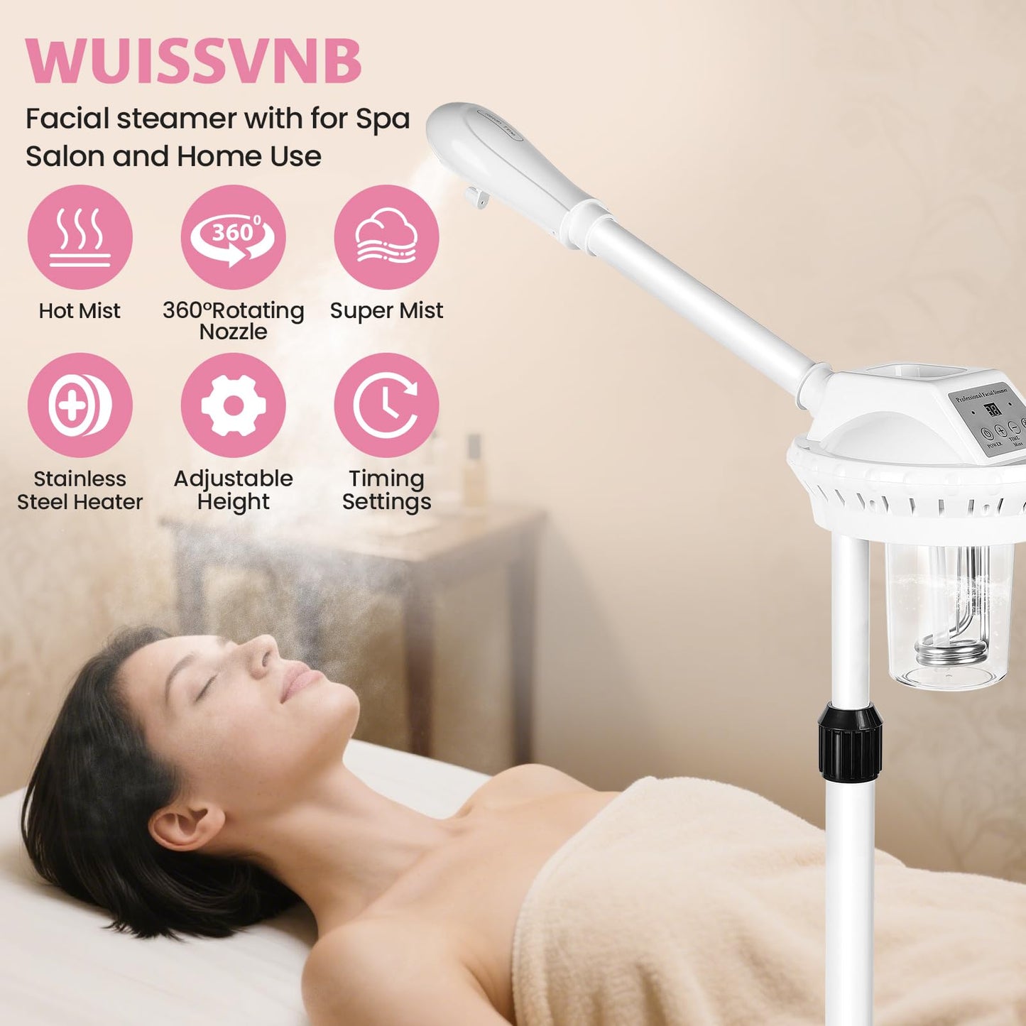 Retain time face Steamer Clean Skin Firming Pores and Moisturizing Suitable for a Beauty, Spa, at Home