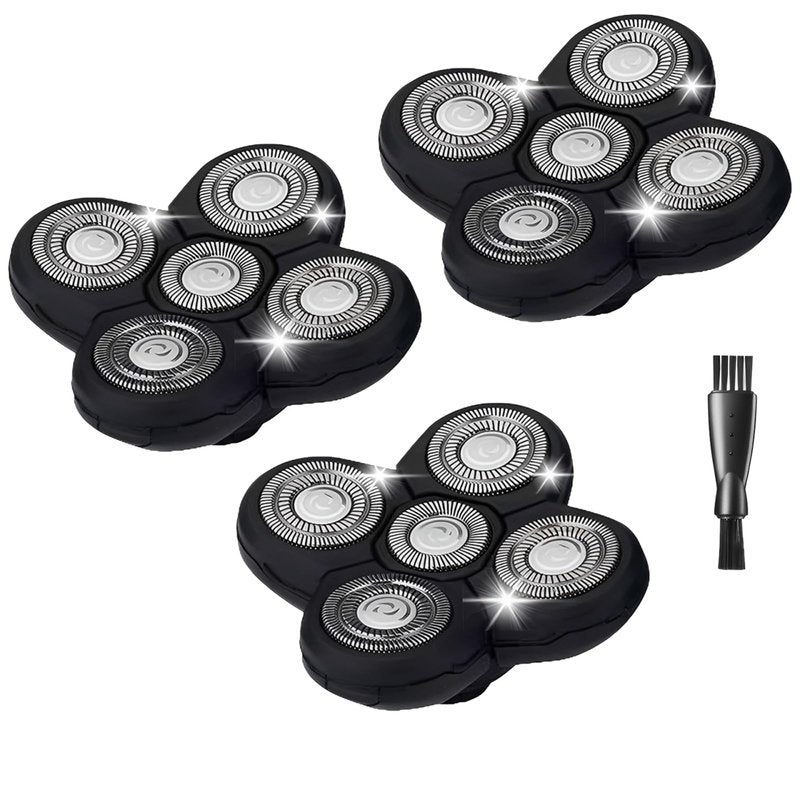 Head Shaver Replacement Blades Compatible with Freedom Grooming Bald Head Shaver,5 Blades Refills Shavers Heads for Shaving Bald Men,Replacement Blade Compatible with Flex Series Shaving Kit,3Packs.