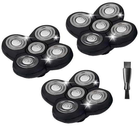 Head Shaver Replacement Blades Compatible with Freedom Grooming Bald Head Shaver,5 Blades Refills Shavers Heads for Shaving Bald Men,Replacement Blade Compatible with Flex Series Shaving Kit,3Packs.
