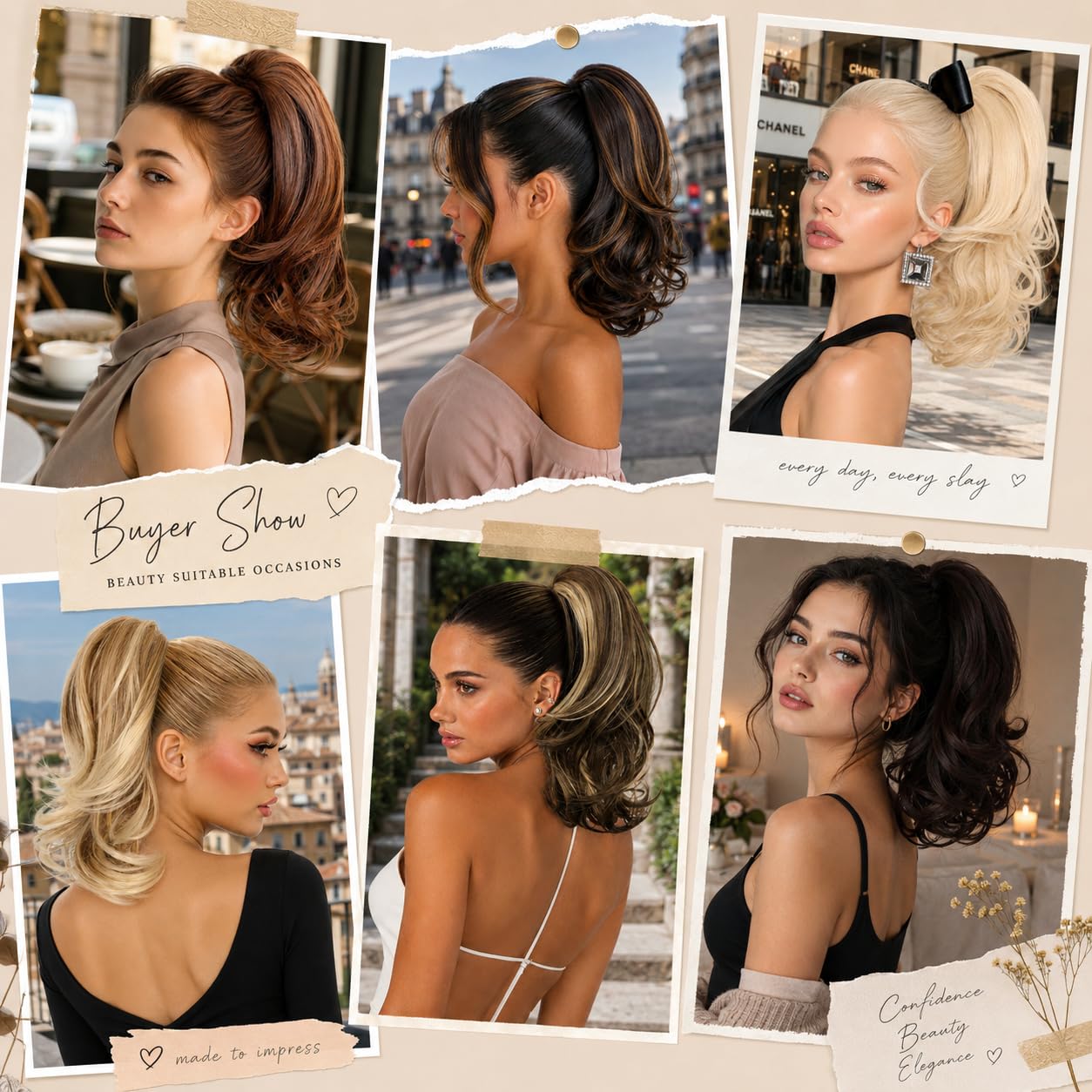 ZQIAN BEAUTY Clip in Ponytail for Women - 14 Inch Curly Ponytail Extension, Wavy Pony Tails Hair Extensions, Synthetic Hair Extensions Ponytail, Natural Hair Pieces for Women (Color: Brown)