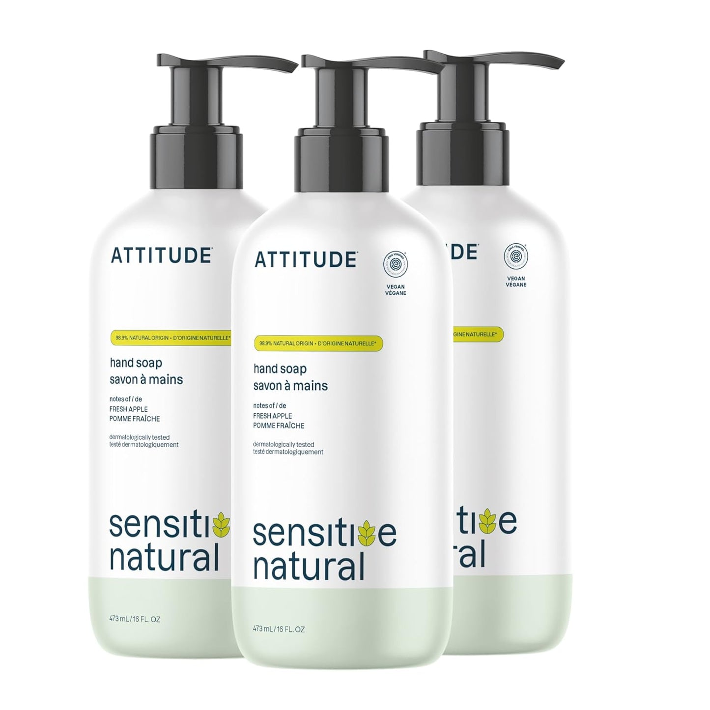 ATTITUDE Moisturizing Hand Soap for Sensitive Skin - Oat & Argan Oil, Vegan, 16 Fl Oz