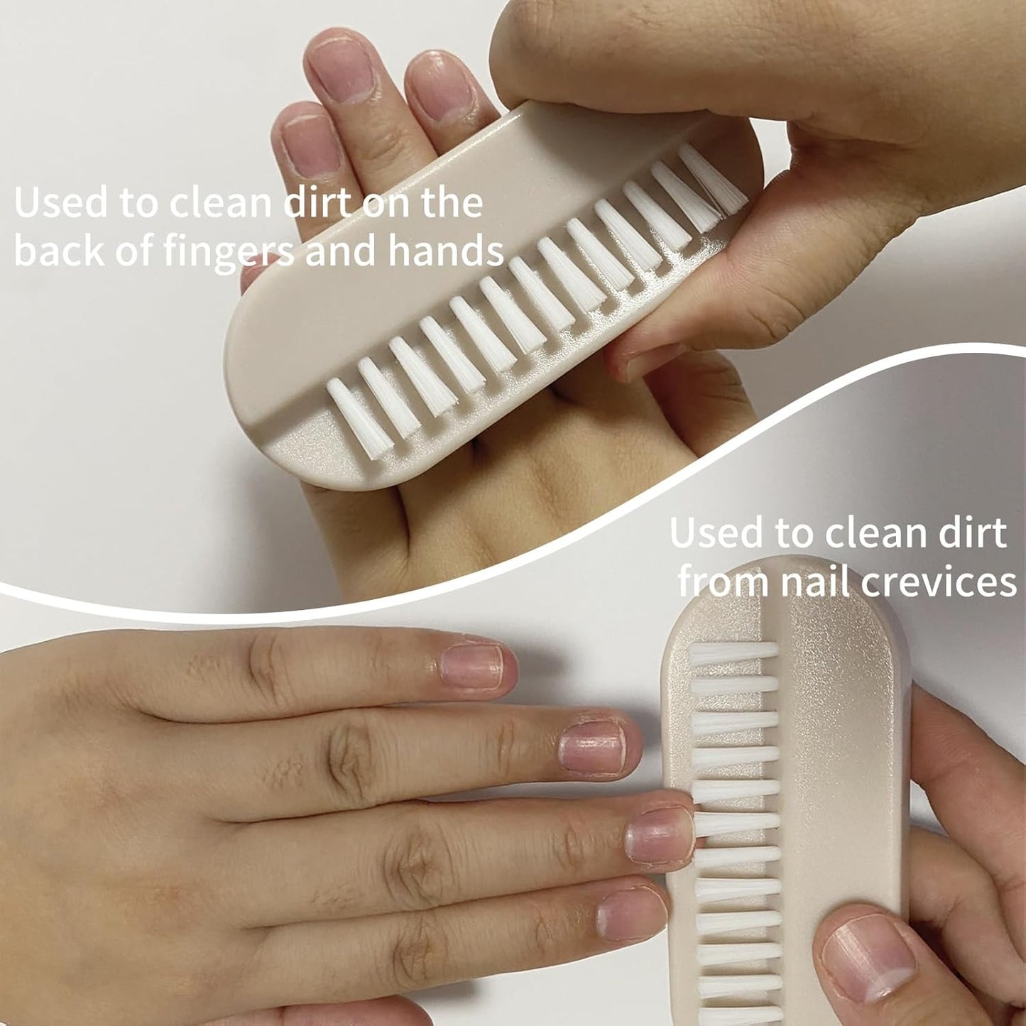 Nail Brush for Cleaning Fingernails - 2-Sided Scrub Brush with Soft & Stiff Bristles | 4-Pack for Men, Women & Kids